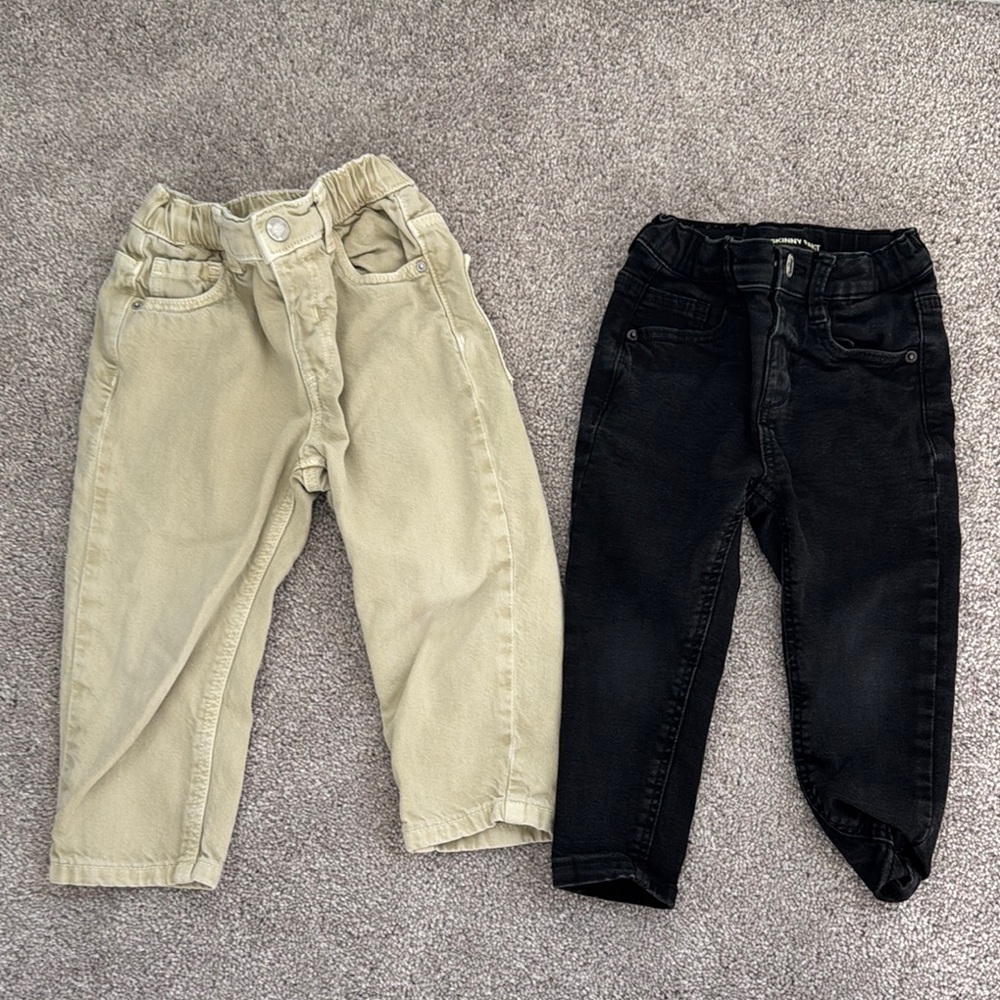 Zara Black and Tan Jeans